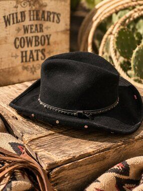 Bullhide Baby Jane Black Wool Felt Cowboy Hat Western Cowgirl Size S
